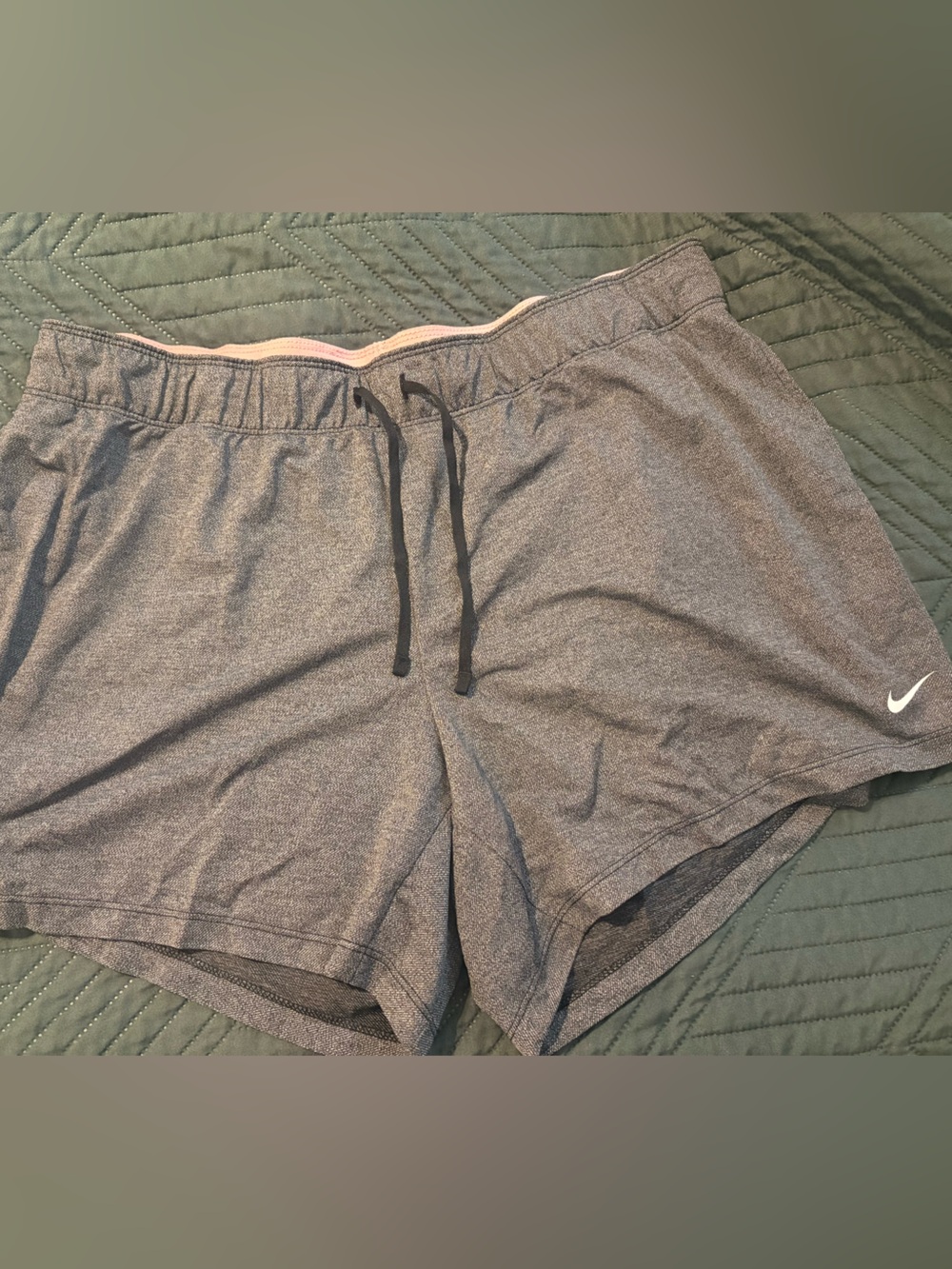 Nike Women's Gray Heather Athletic Shorts with Drawstring